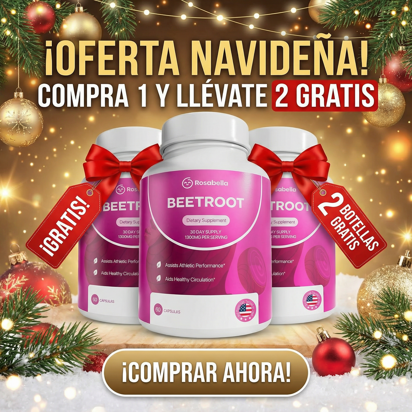 Cápsulas de remolacha Rosabella para favorecer la circulación y la vitalidad*