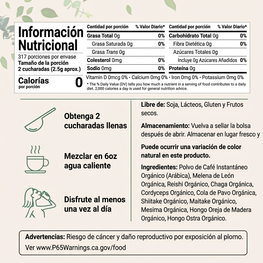 Micro Ingredients Café Orgánico Instantáneo 10-en-1 con Hongos en Polvo – Kit Completo