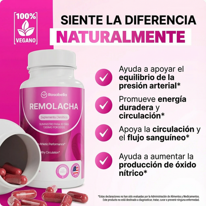 Cápsulas de remolacha Rosabella para favorecer la circulación y la vitalidad*