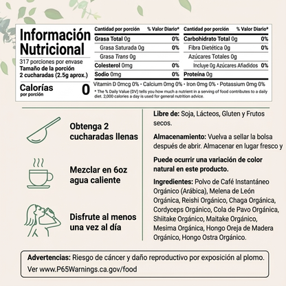 Micro Ingredients Café Orgánico Instantáneo 10-en-1 con Hongos en Polvo – Kit Completo