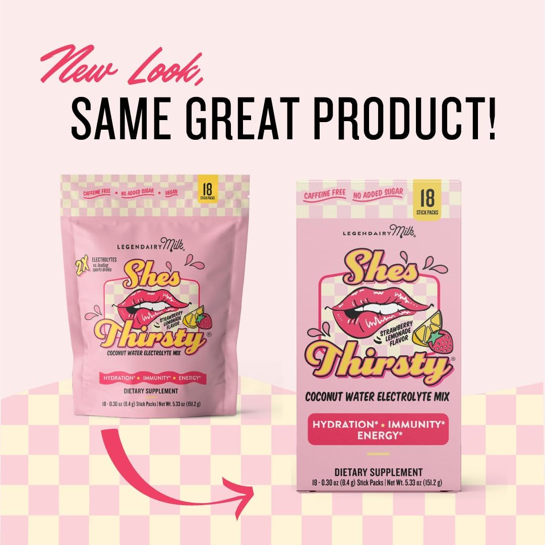 Legendairy Milk She’s Thirsty – Strawberry Lemonade, Hydration Packets