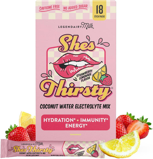 Legendairy Milk She’s Thirsty – Strawberry Lemonade, Hydration Packets
