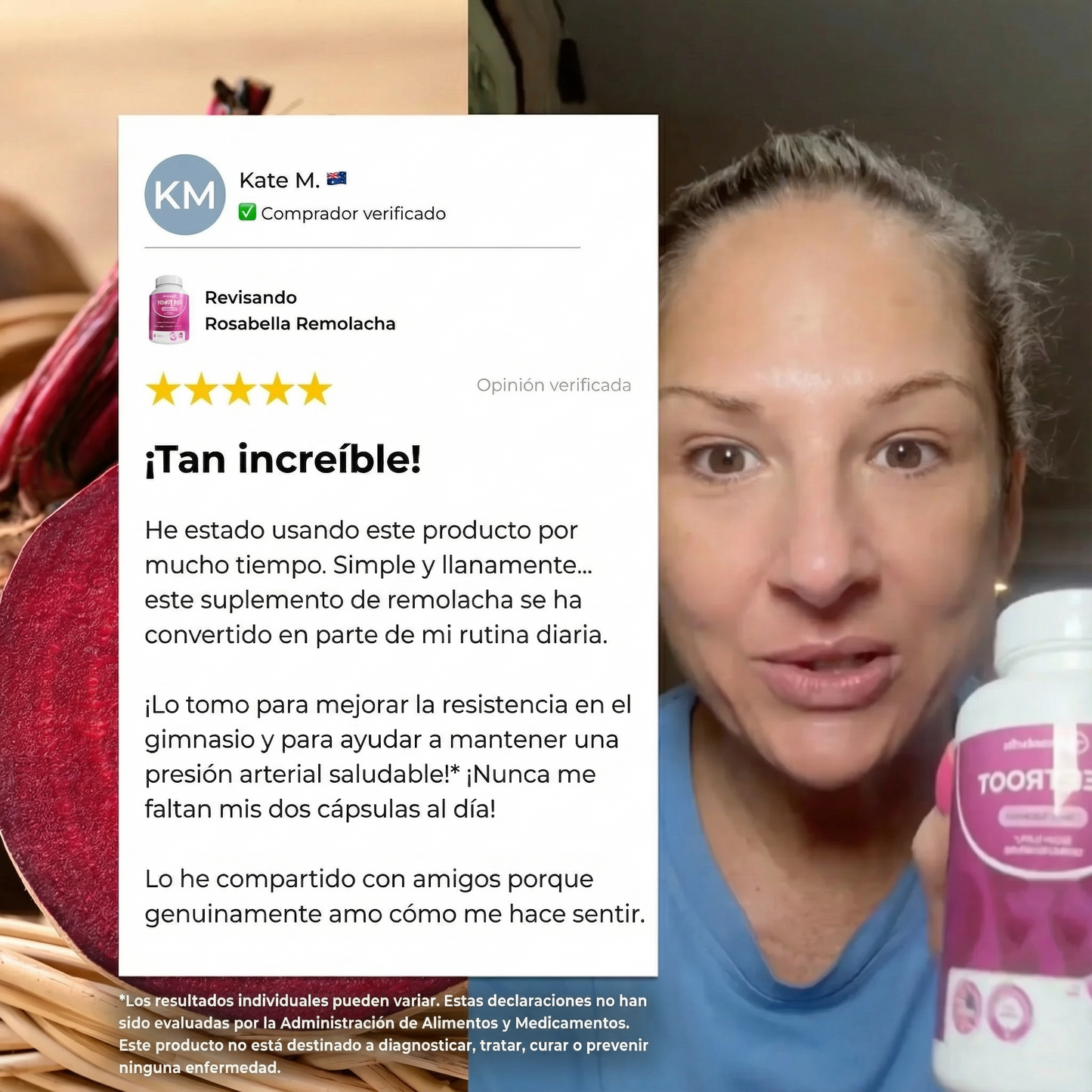 Cápsulas de remolacha Rosabella para favorecer la circulación y la vitalidad*