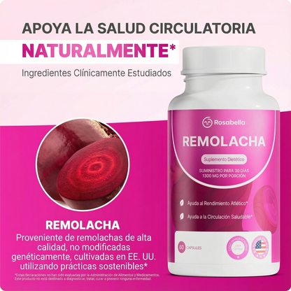 Cápsulas de remolacha Rosabella para favorecer la circulación y la vitalidad*