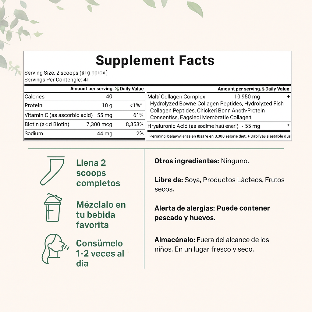 Micro Ingredients Polvo de Péptidos de Colágeno Multitipo