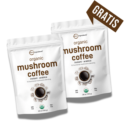 Micro Ingredients Café Orgánico Instantáneo 10-en-1 con Hongos en Polvo – Kit Completo