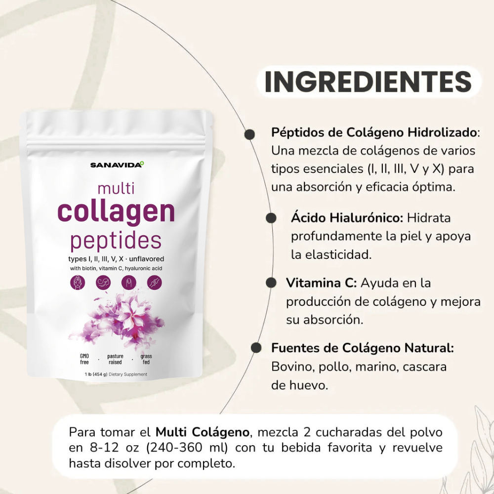 Micro Ingredients Polvo de Péptidos de Colágeno Multitipo
