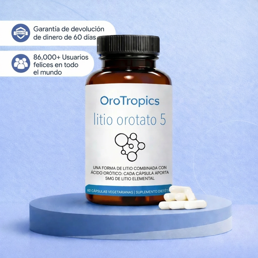 Nuevas Cápsulas para el Ánimo, Estrés y Ansiedad | 10 mg de Orotato de Litio
