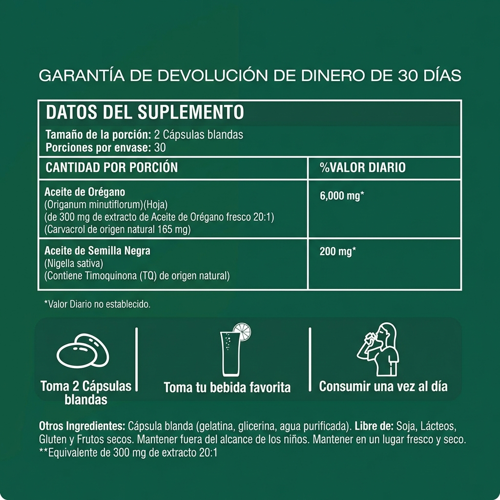 Aceite de Orégano + Semilla Negra