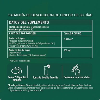 Aceite de Orégano + Semilla Negra